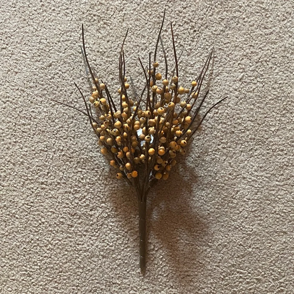 Yellow Berry Artificial Floral Spray